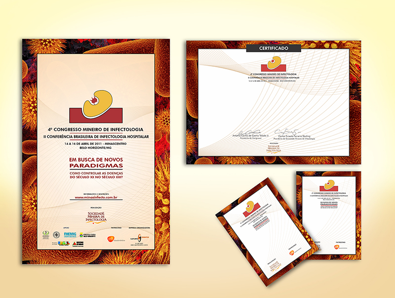 cartaz certificado e cracha